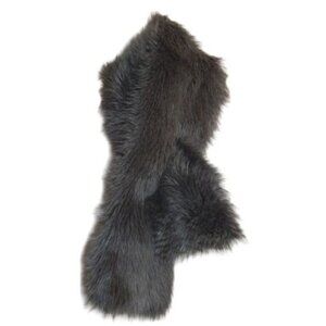 CLUB MONACO Faux Fur & Silk Lining Scarf Grey Sz O/S